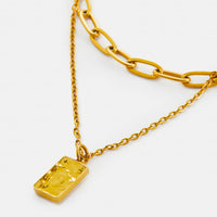 Stacked Necklace with Paperclip & Charm