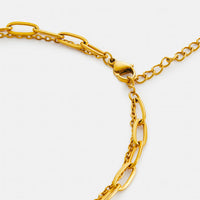 Stacked Necklace with Paperclip & Charm