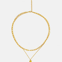 Stacked Necklace with Paperclip & Charm